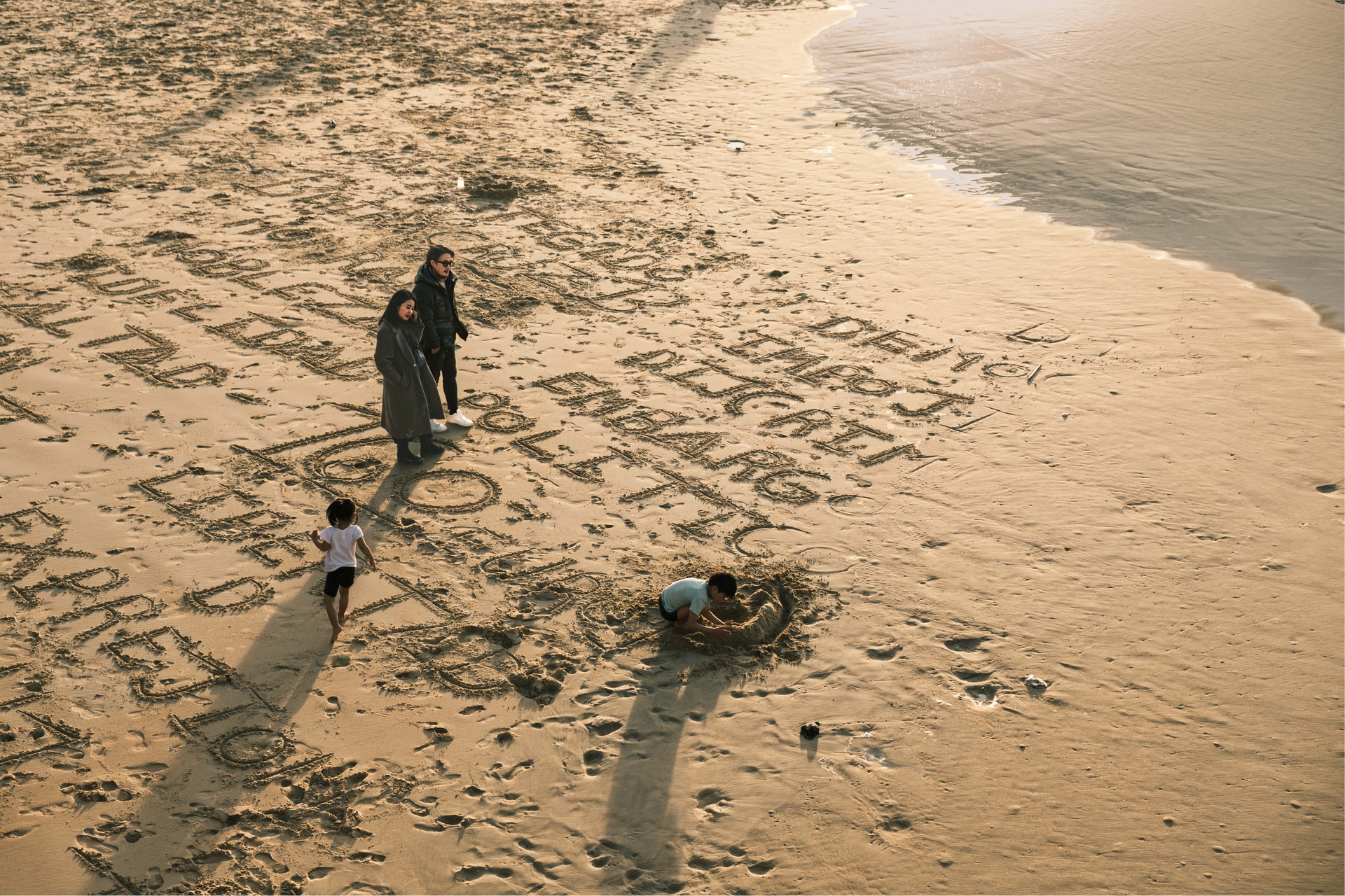 family at the beach